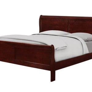 Louis Philip Cherry Classic Wood Sleigh Bedroom Set