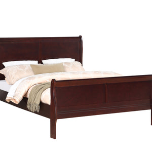 Louis Philip Cherry Wood Sleigh Bedroom Set