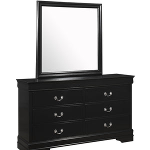 Louis Philip Black Finish Modern Smooth Contemporary Sleigh Bedroom Set