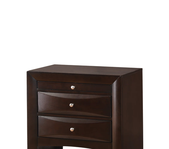 Emily Dark Cherry Modern Transitional Wood Storage Platform Bedroom Set