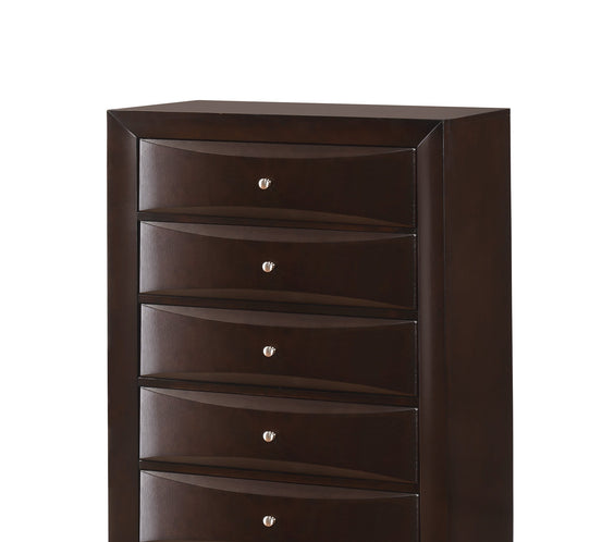 Emily Dark Cherry Modern Transitional Wood Storage Platform Bedroom Set