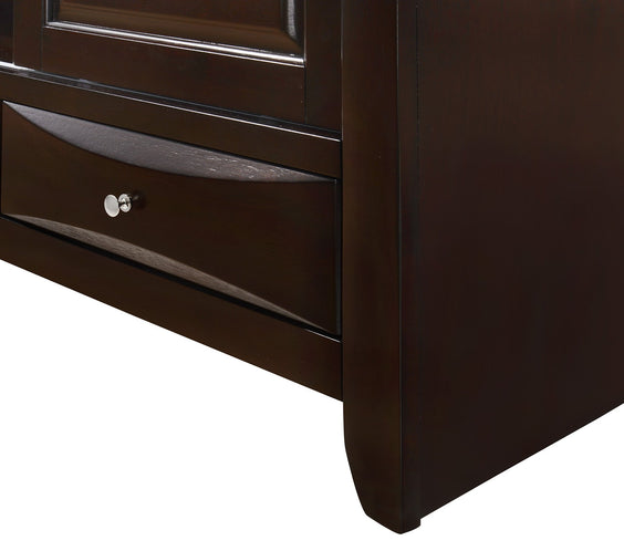 Emily Dark Cherry Modern Transitional Wood Storage Platform Bedroom Set