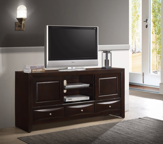 Emily Dark Cherry Modern Transitional Wood Storage Platform Bedroom Set