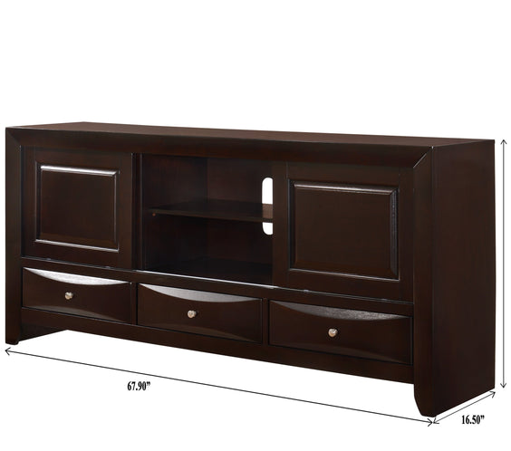 Emily Dark Cherry Modern Transitional Wood Storage Platform Bedroom Set
