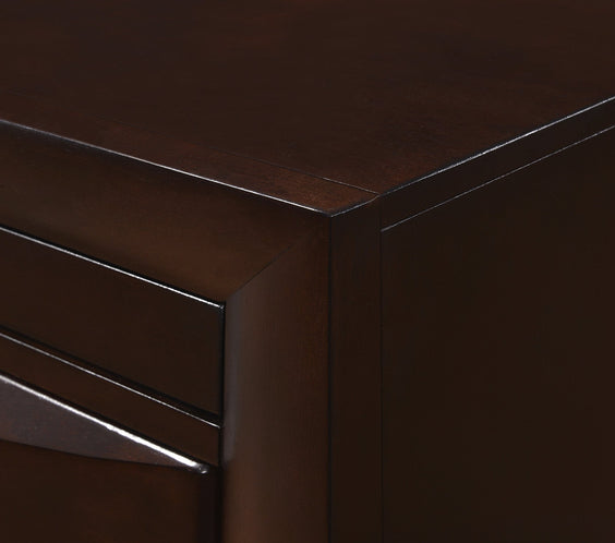 Emily Dark Cherry Modern Transitional Wood Storage Platform Bedroom Set