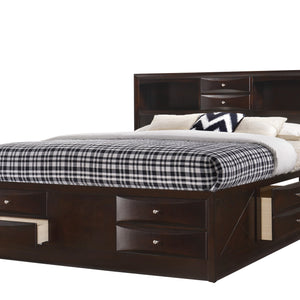 Emily Dark Cherry Modern Transitional Wood Storage Platform Bedroom Set