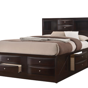 Emily Dark Cherry Modern Transitional Wood Storage Platform Bedroom Set