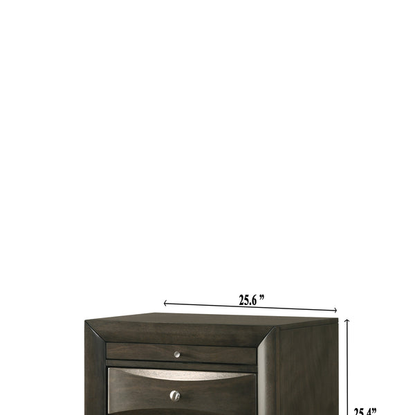 Fallon Gray Finish, Modern And Sleek  LED Bookcase Storage Platform Bedroom Set