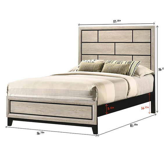 Akerson Chalk Finish Wood Modern Rustic And Charm Panel Bedroom Set