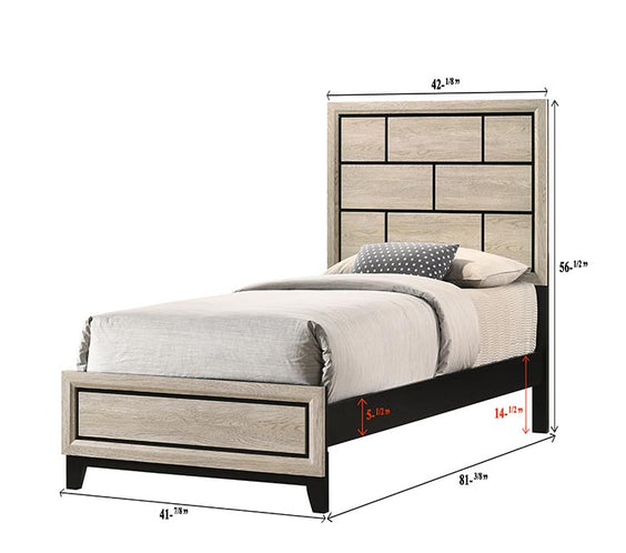 Akerson Chalk Finish Wood Modern Rustic And Charm Panel Bedroom Set