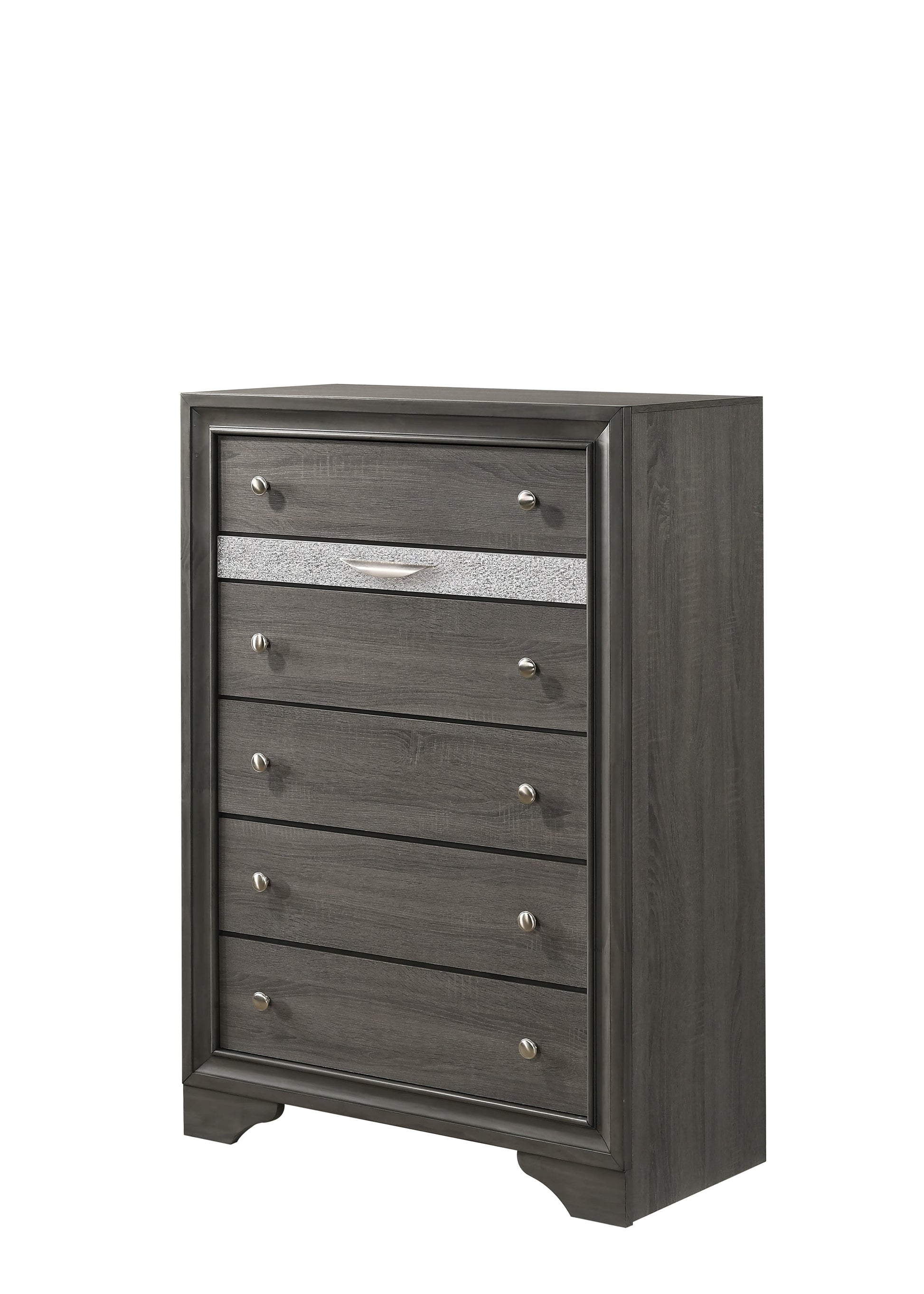 Regata Gray/Silver Sleek And Modern, Wood Storage Platform Bedroom Set