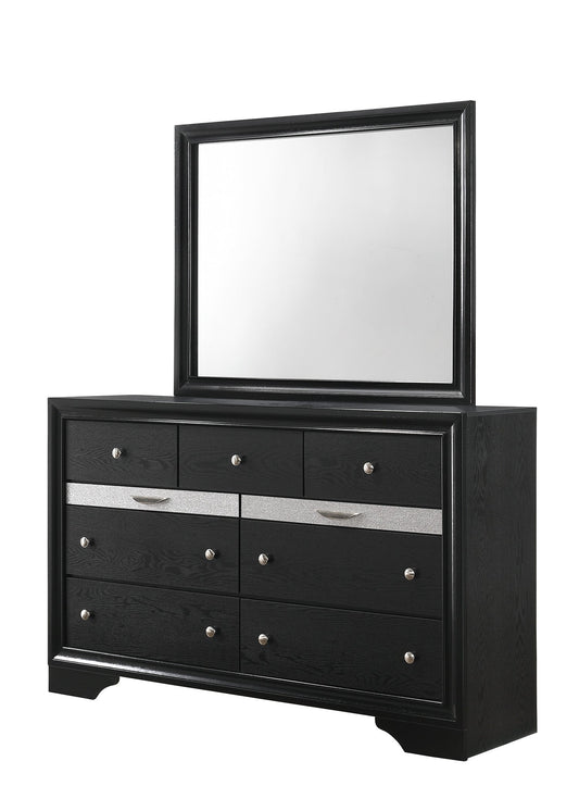 Regata Black/Silver Sleek And Modern, Wood Storage Platform Bedroom Set