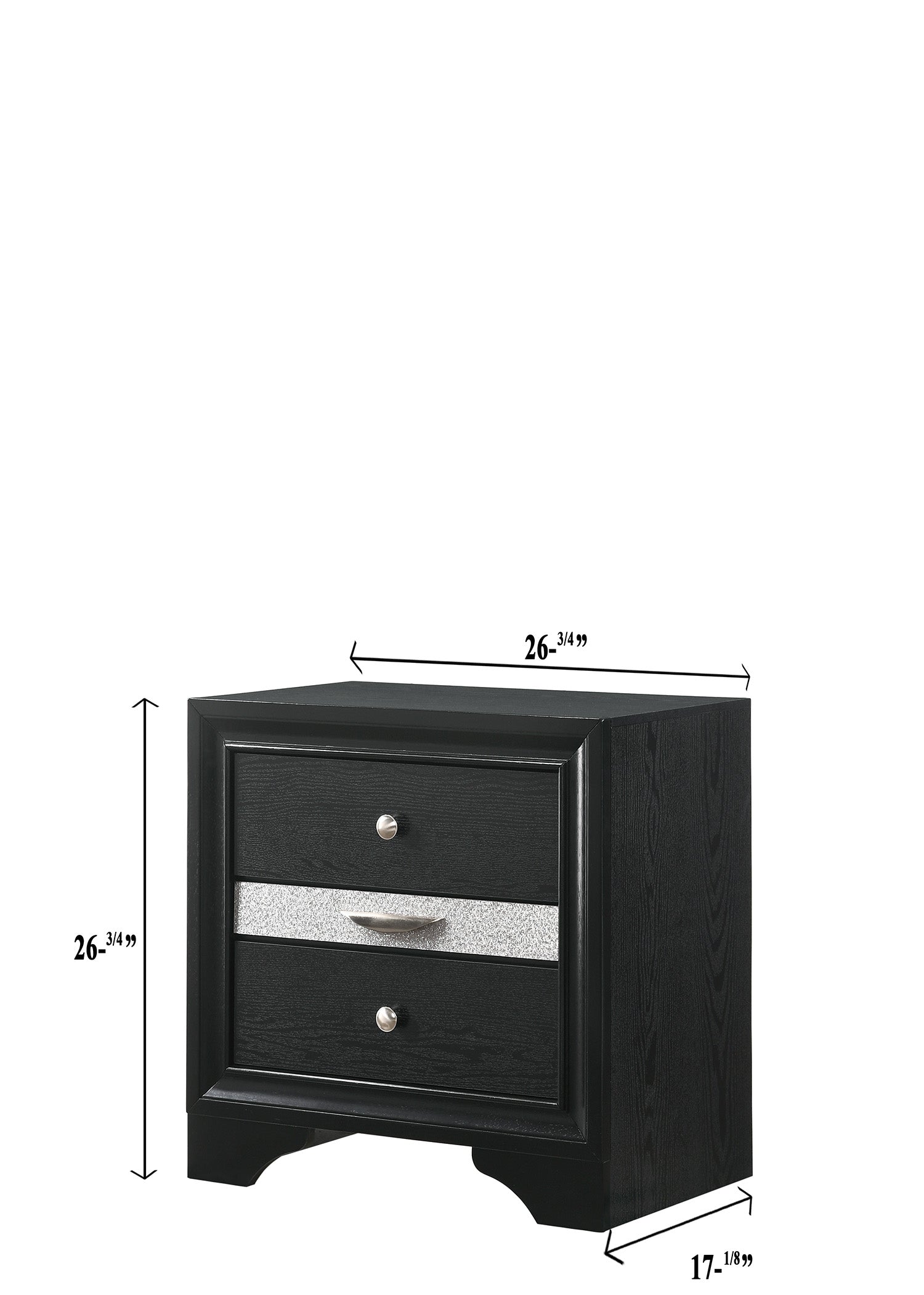 Regata Black/Silver Sleek And Modern, Wood Storage Platform Bedroom Set