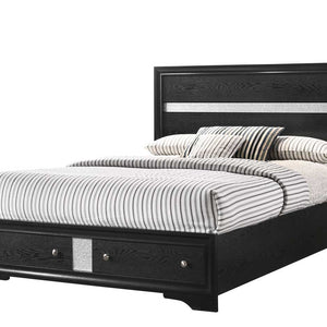 Regata Black/Silver Sleek And Modern, Wood Storage Platform Bedroom Set