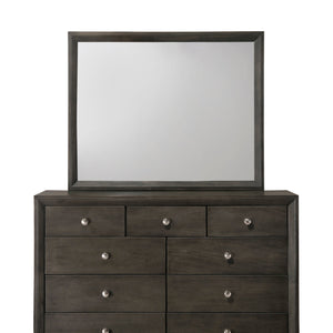 Evan Gray Finish Contemporary Modern Wood Upholstered Panel Bedroom Set