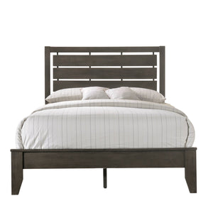 Evan Gray Finish Contemporary Modern Wood Upholstered Panel Bedroom Set