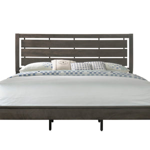 Evan Gray Finish Contemporary Modern Wood Upholstered Panel Bedroom Set