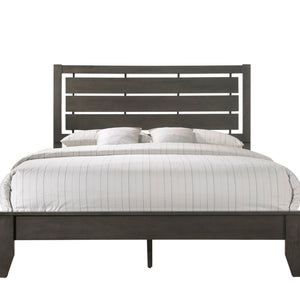 Evan Gray Finish Contemporary Modern Wood Upholstered Panel Bedroom Set