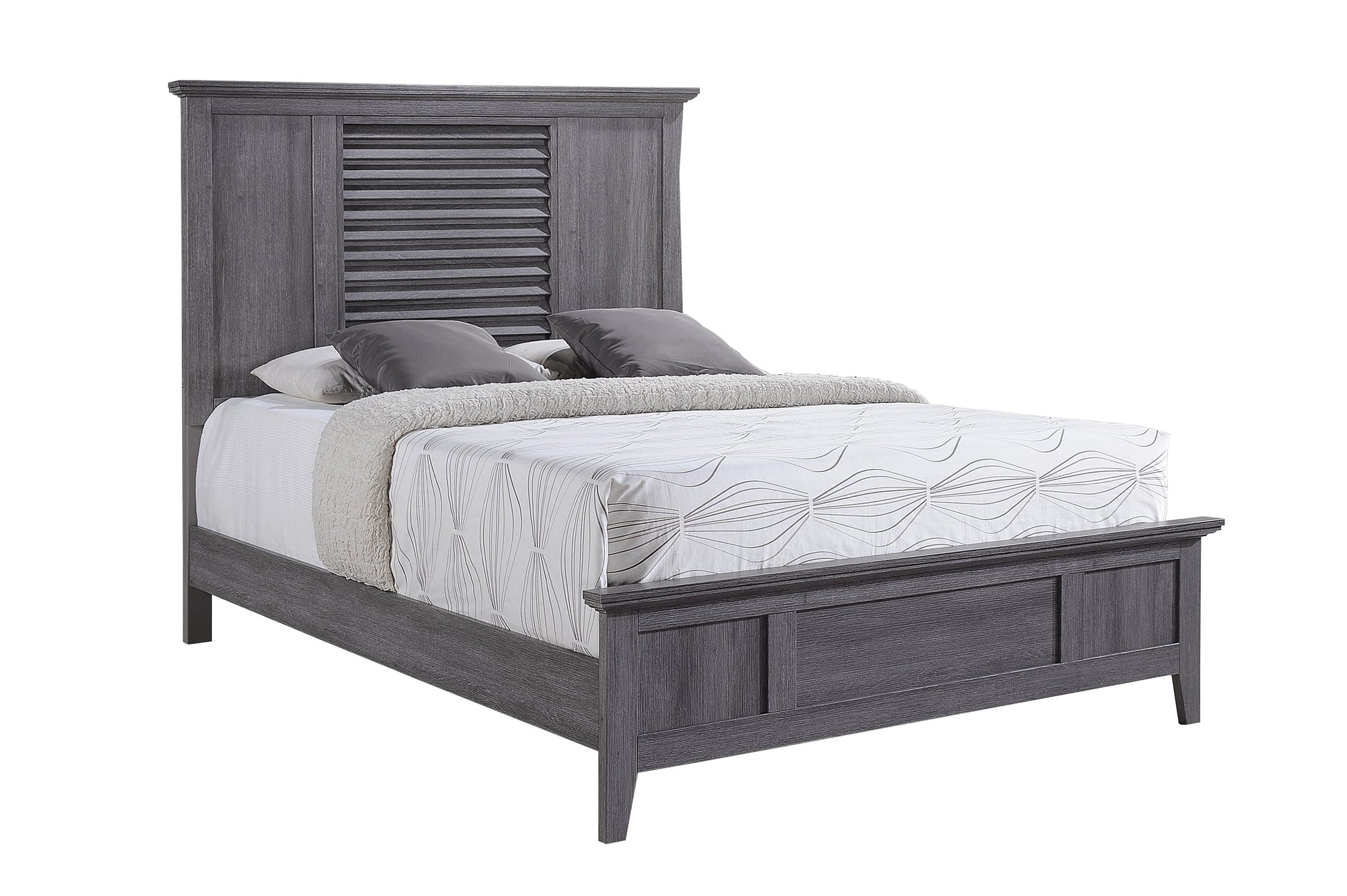 Sarter Gray Finish Modern Contemporary Wood Panel Bedroom Set