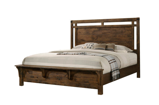 Curtis Brown Ructic Finish Modern, Wood Panel Bedroom Set