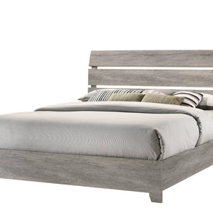 Tundra Gray Finish Sleek Contemporary Solid Hardwood Platform Bedroom Set