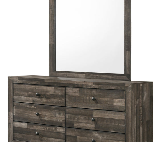 Atticus Brown Finish Modern And Rustic Wood Platform Bedroom Set