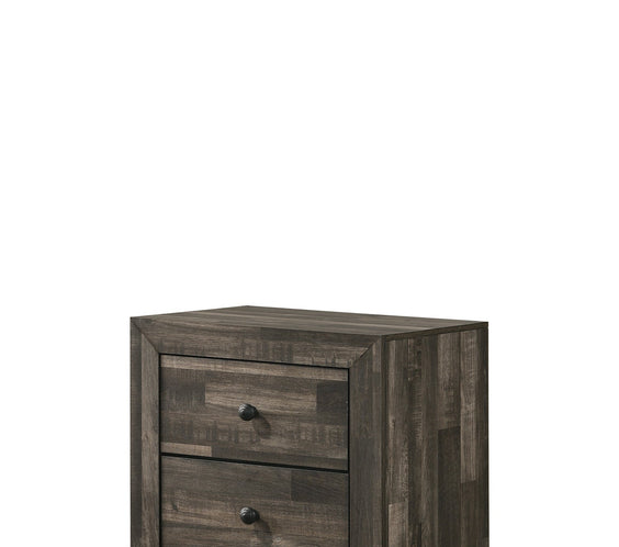 Atticus Brown Finish Modern And Rustic Wood Platform Bedroom Set
