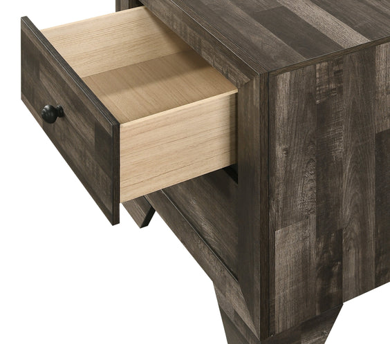 Atticus Brown Finish Modern And Rustic Wood Platform Bedroom Set