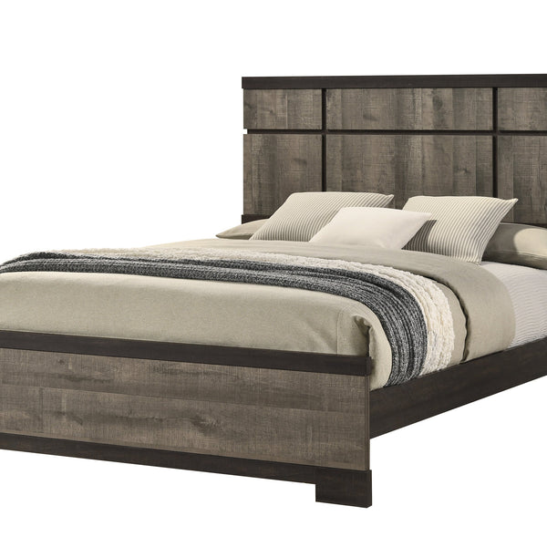 Remington Gray Modern Contemporary Solid Wood And Veneers Upholstered Panel Bedroom Set