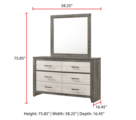 Rhett Brown/Cream LED Contemporary Modern Bookcase Platform Bedroom Set