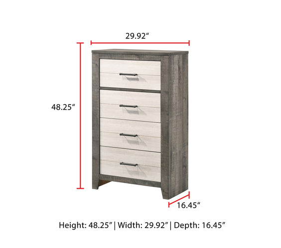 Rhett Brown/Cream LED Contemporary Modern Bookcase Platform Bedroom Set