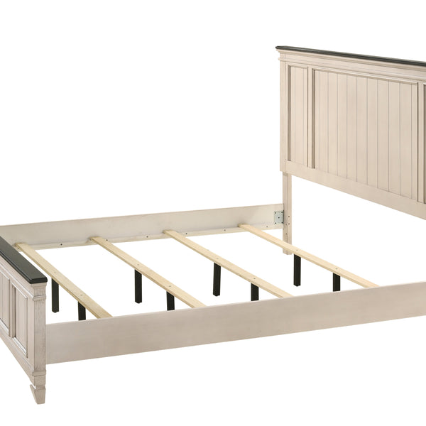 Sawyer Cream/Brown Modern Contemporary Wood Panel Bedroom Set