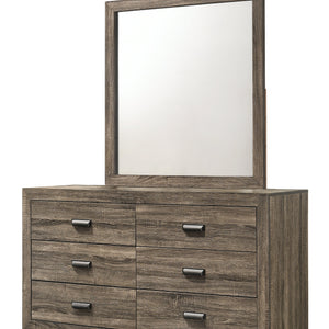 Millie Brown Finish Transitional Modern Wood Grain Panel Bedroom Set