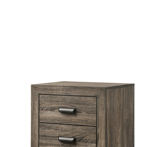 Millie Brown Finish Transitional Modern Wood Grain Panel Bedroom Set