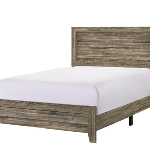 Millie Brown Finish Transitional Modern Wood Grain Panel Bedroom Set