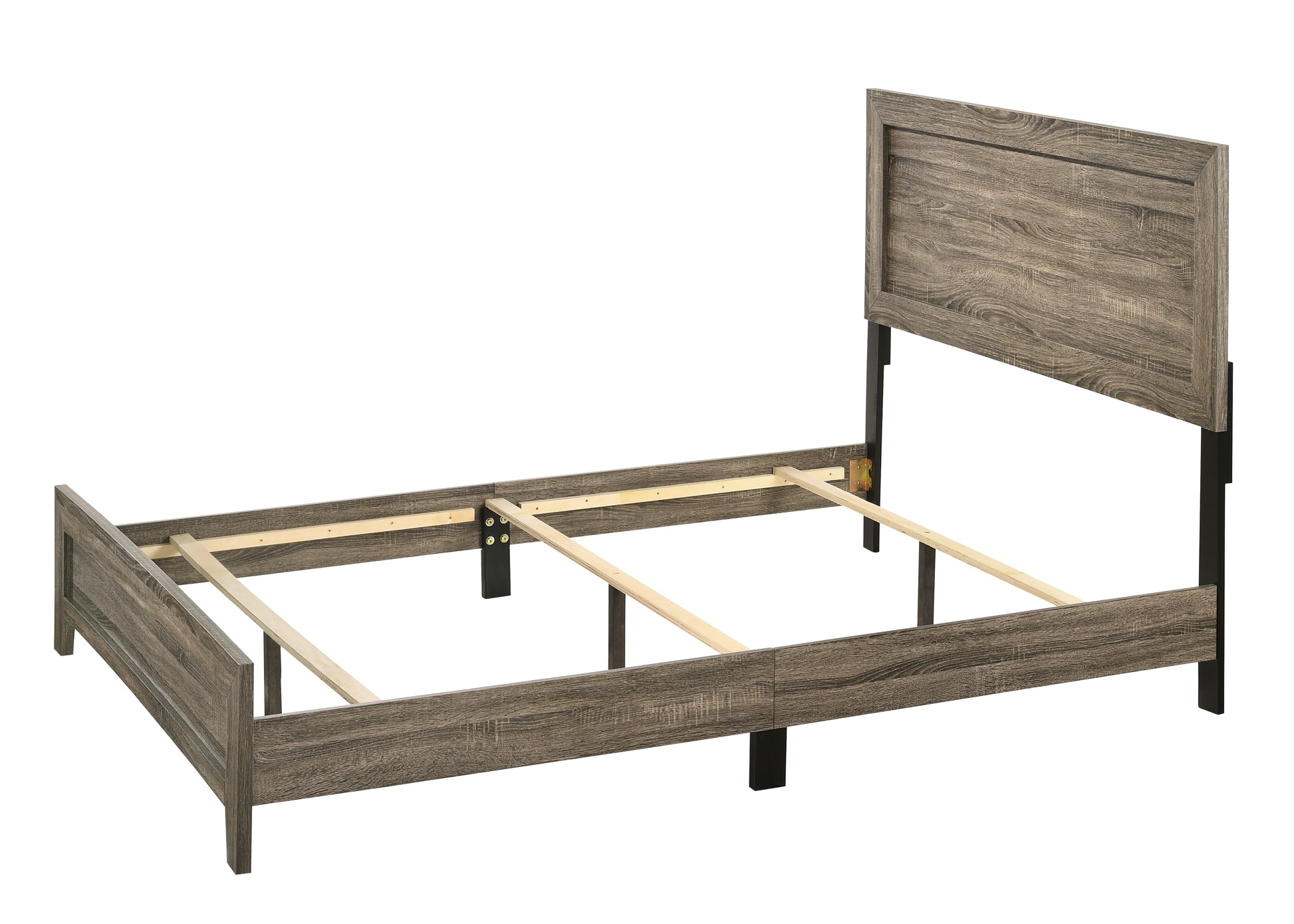 Millie Brown Finish Transitional Modern Wood Grain Panel Bedroom Set