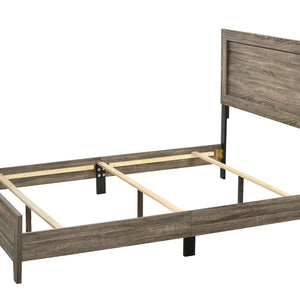 Millie Brown Finish Transitional Modern Wood Grain Panel Bedroom Set
