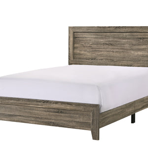 Millie Brown Finish Transitional Modern Wood Grain Panel Bedroom Set