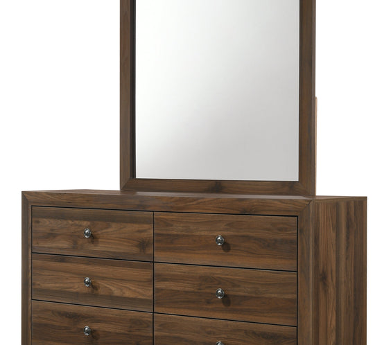 Millie Brown Contemporary Solid Wood And Veneers Fabric Panel Upholstered Bedroom Set