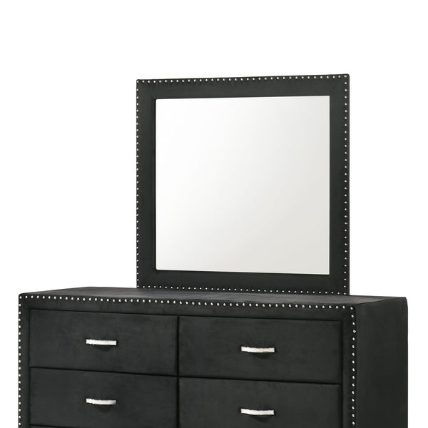 Lucinda Black Velvet Wingback Sleek And Modern Upholstered Tufted Panel Bedroom Set