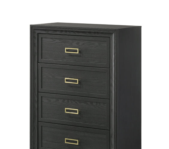 Pepe Black Sleek And Modern Contemporary Fabric Upholstered Tufted Panel Bedroom Set