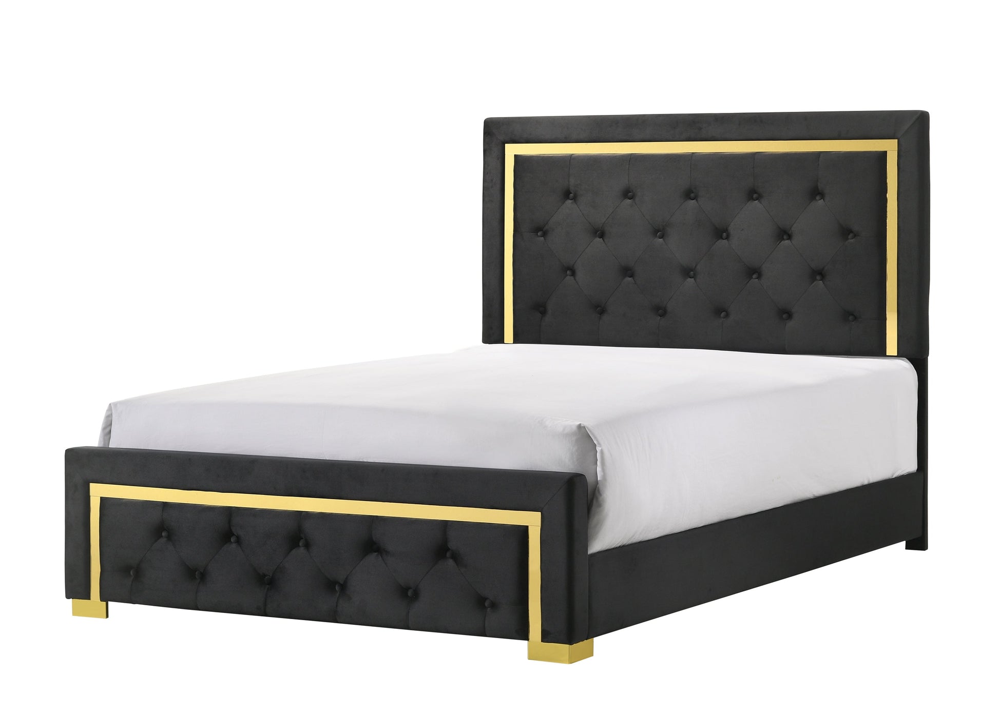 Pepe Black Sleek And Modern Contemporary Fabric Upholstered Tufted Panel Bedroom Set
