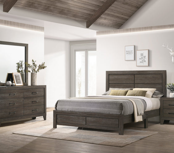 Hopkins Brown Sleek And Modern Contemporary Wood Platform Bedroom Set