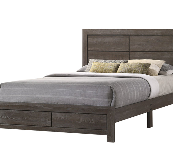 Hopkins Brown Sleek And Modern Contemporary Wood Platform Bedroom Set