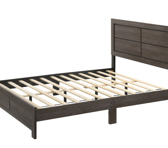 Hopkins Brown Sleek And Modern Contemporary Wood Platform Bedroom Set