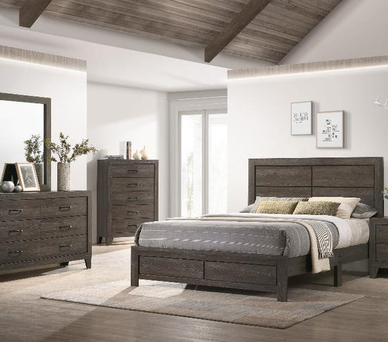 Upgrade your space with the Hopkins Brown platform bedroom set. Sleek design, solid wood & contemporary style for a modern, elegant bedroom look!