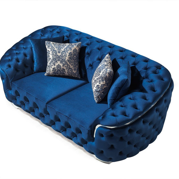 Lupino Blue Velvet Sofa & Loveseat - Luna Furniture