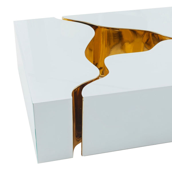 Dream Glass WhiteGold 3-Piece Coffee Table