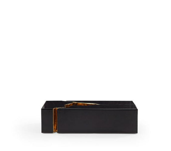 Dream Glass Black/Gold 3-Piece Coffee Table