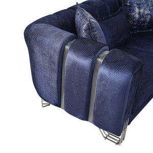 Santana Navy Velvet Sofa & Loveseat